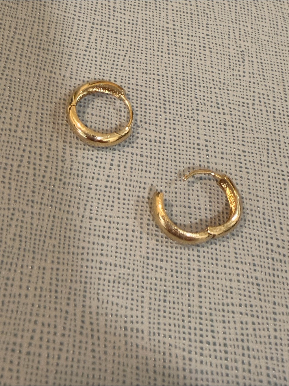 10k gold bold huggie hoop earrings